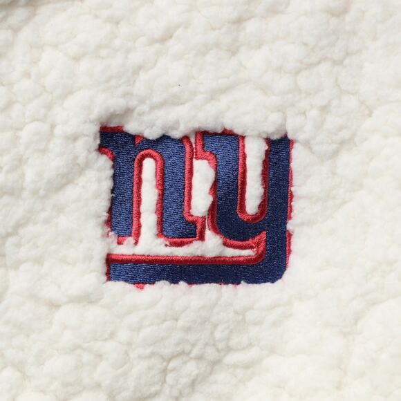 New Era New York Giants Cream Athletic Sherpa Full-Zip Bomber Jacket Women’s Med - Picture 4 of 13